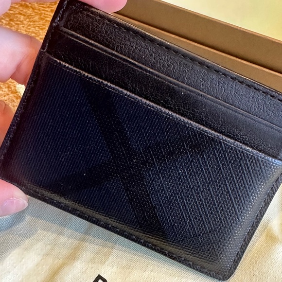 Men’s Burberry Check Card Holder - Picture 1 of 9